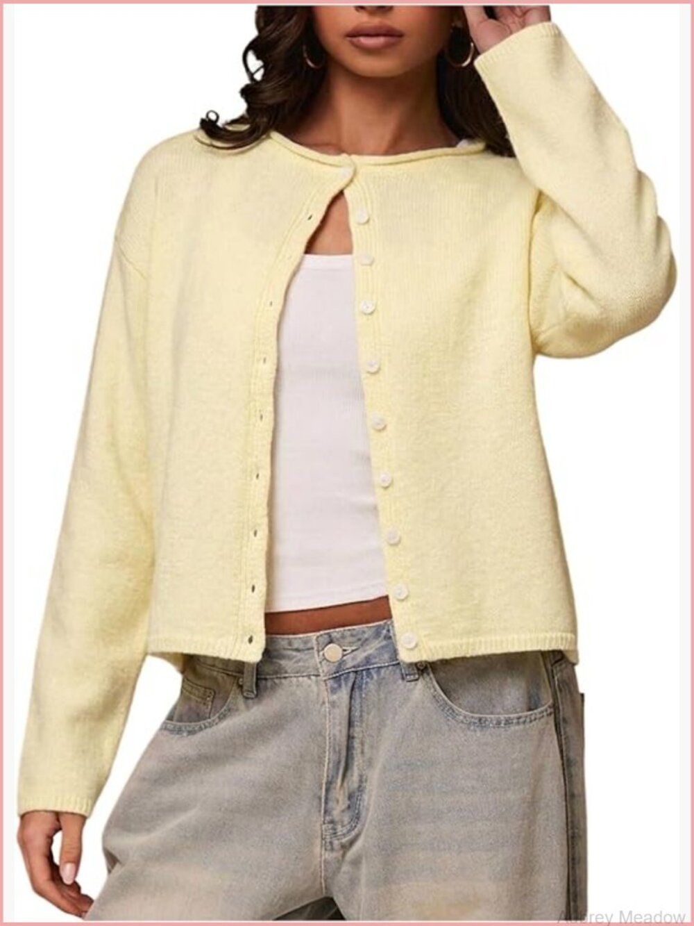 Women's Button Up Cardigan Sweater Long Sleeve Knit Fall Layering Piece